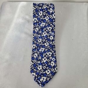 Tommy Hilfiger 100% Silk Men Navy Floral Botanical Tie